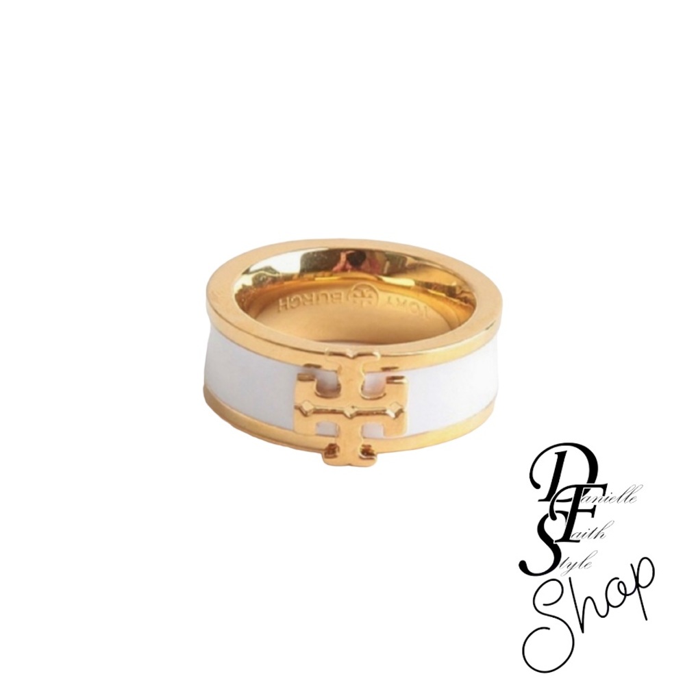 Tory Burch Gold and White Ring